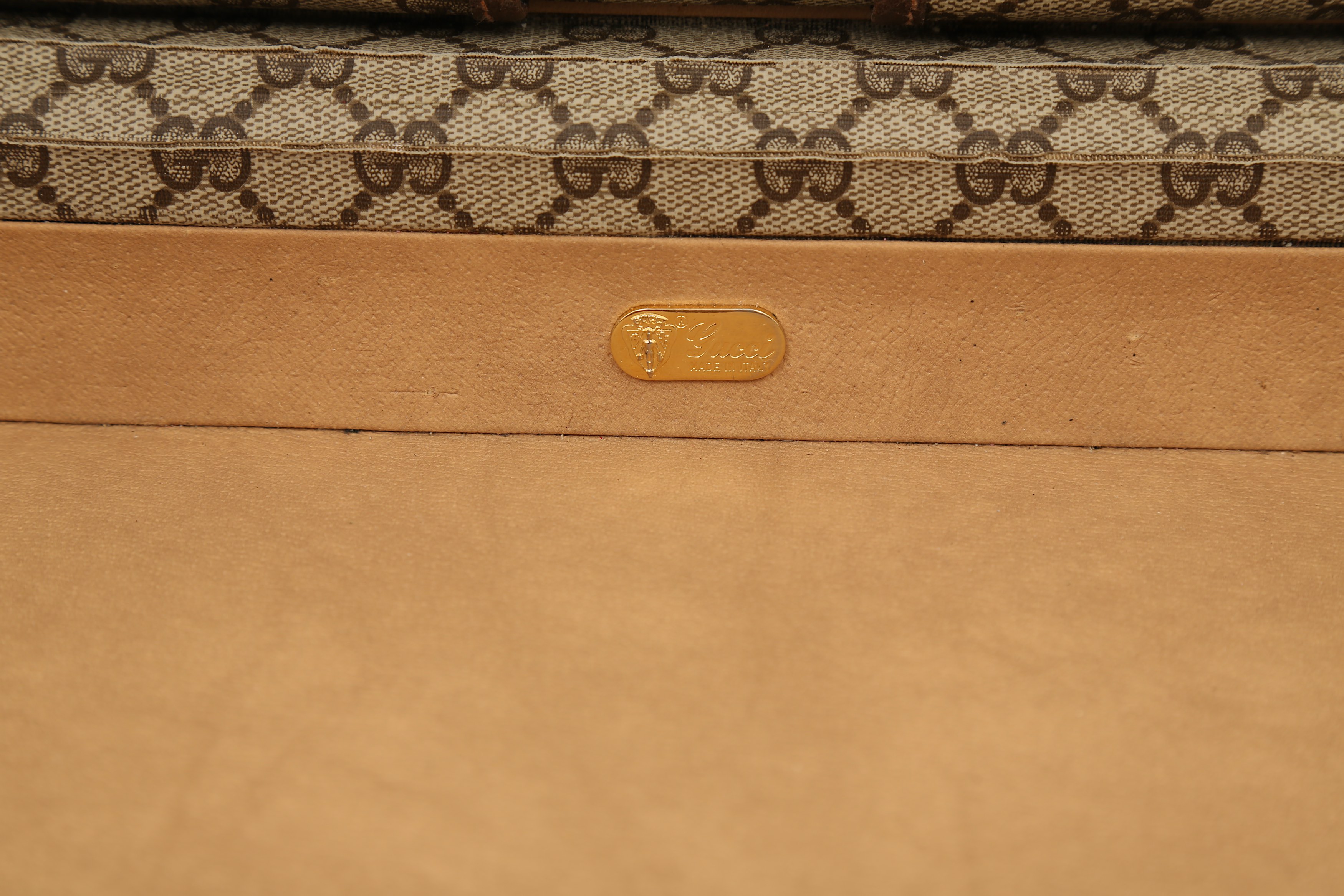 Gucci Beige Web Monogram Briefcase - Image 7 of 8