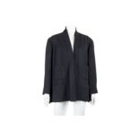 Chanel Navy Linen Silk Jacket - Size 46