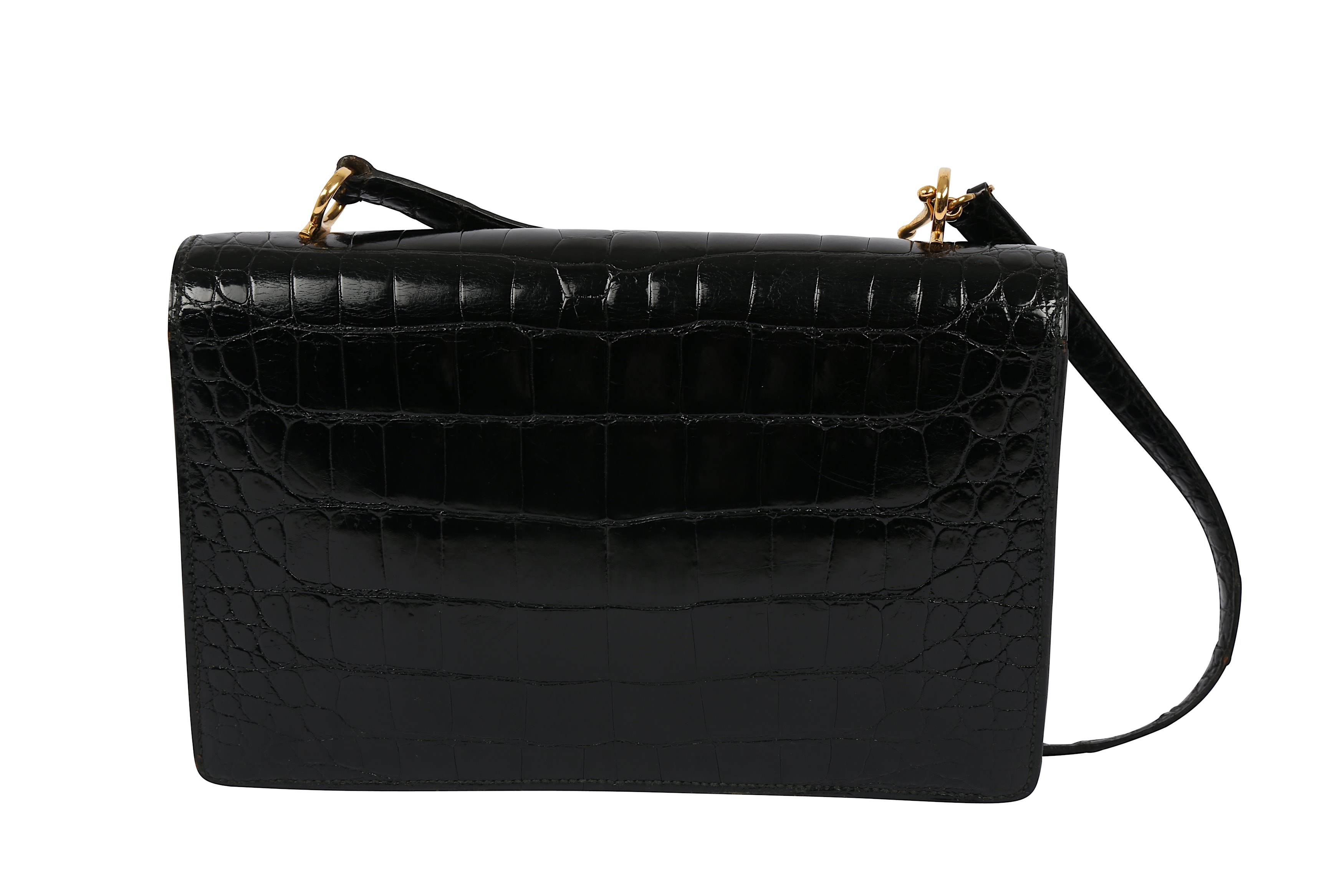 Hermes Black Crocodile Sac Ring Bag - Image 2 of 10