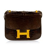 Hermes Brown Crocodile Constance 23