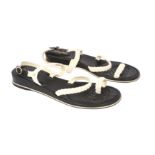 Chanel Ivory Braided Leather Sandals - Size 40