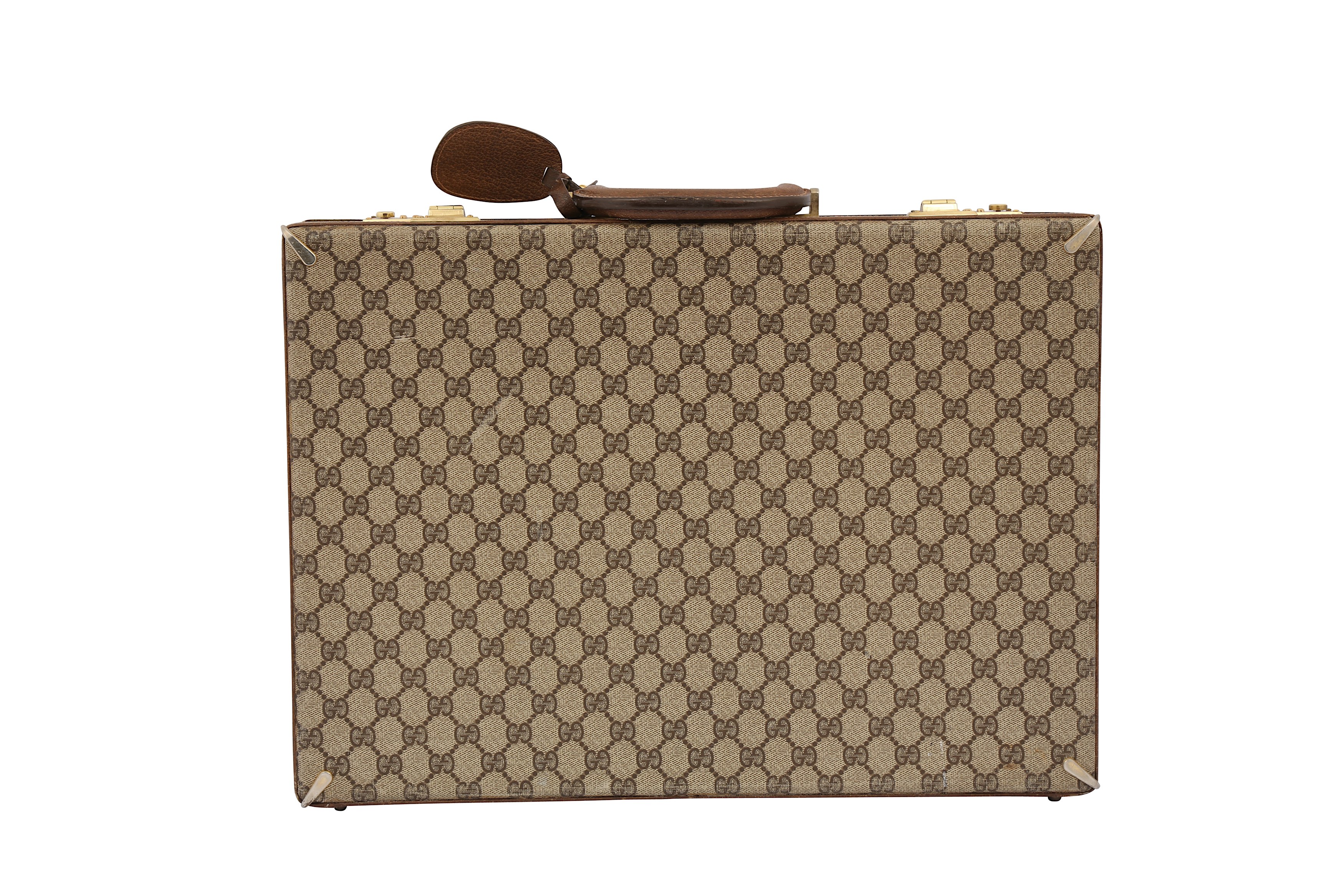 Gucci Beige Web Monogram Briefcase - Image 3 of 8