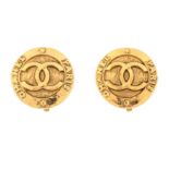 CC Clip On CC Logo Embossed Earrings