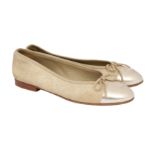 Chanel Metallic Gold Ballet Flats - Size 36.5