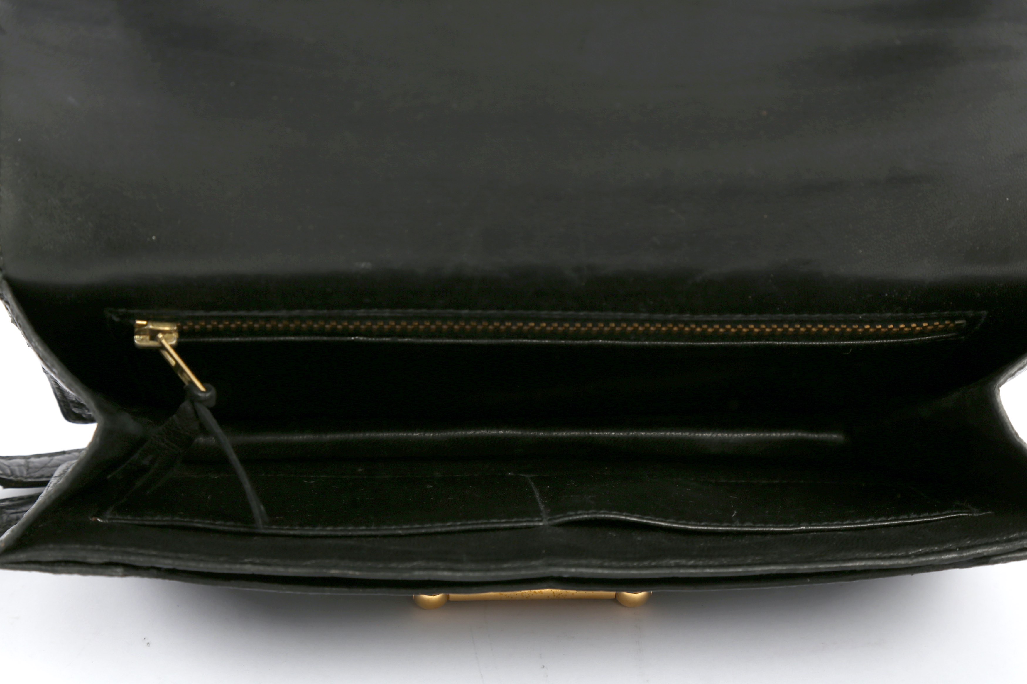 Hermes Black Crocodile Sac Ring Bag - Image 9 of 10
