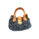 Louis Vuitton Blue Denim Monogram Mini Pleaty Bag