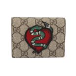 Gucci Beige Supreme Heart & Snake Wallet