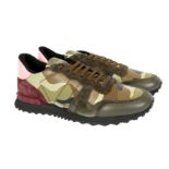 Valentino Green Camouflage Rockstud Trainers - Size 43