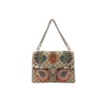 Gucci Beige GG Supreme Embellished Dionysus Bag