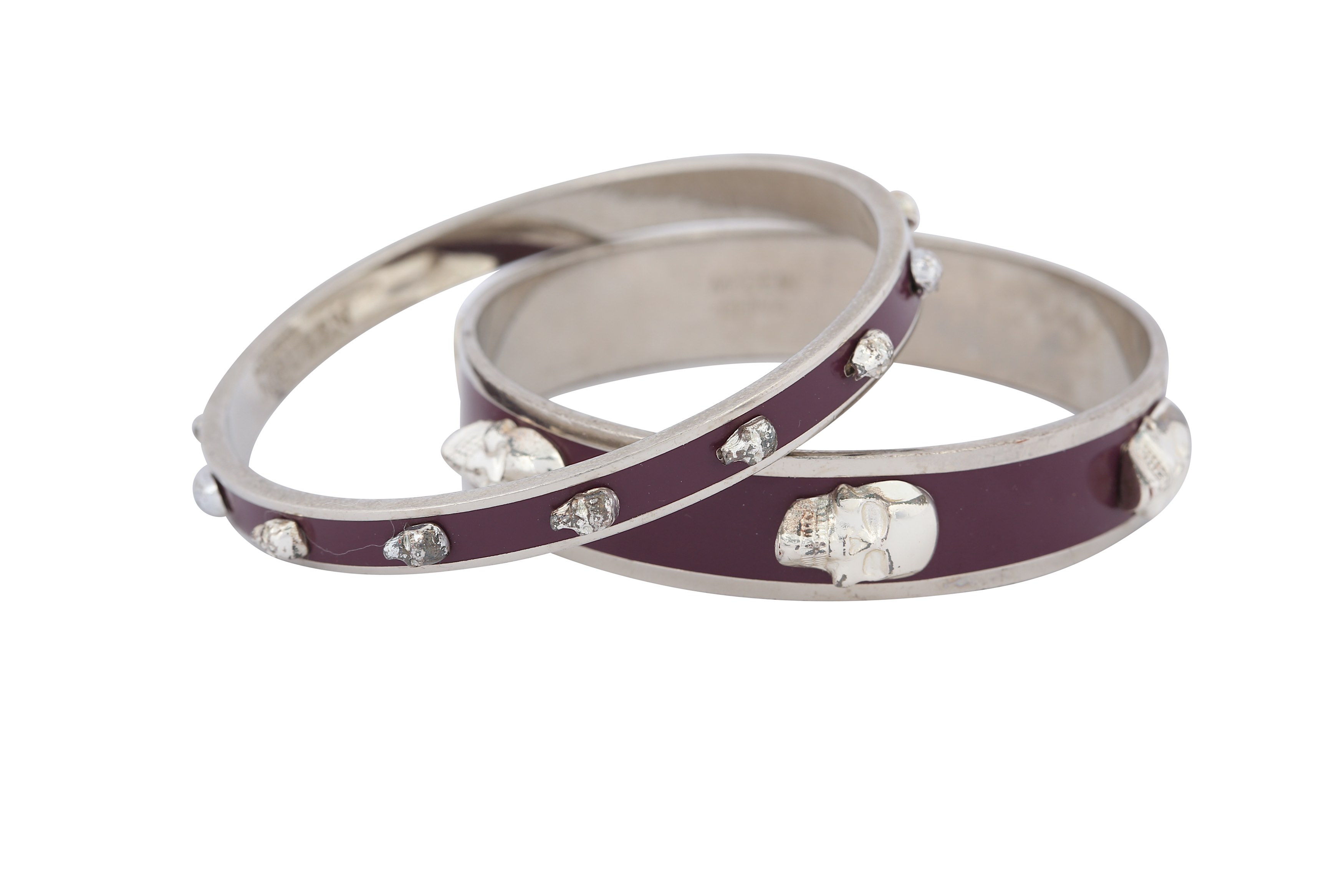 Alexander McQueen Purple Skull Bangles - Image 2 of 4