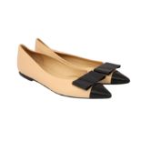 Chanel Two Tone Pointed Bow Flats - Size 37.5