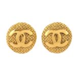 Chanel Clip On CC Logo Weaved Earrings