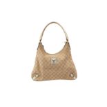 Gucci Beige Monogram D Ring Shoulder Bag