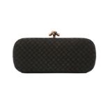 Bottega Veneta Black Intrecciato Long Knot Clutch