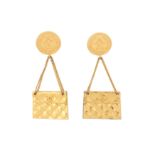 Chanel Clip On Quilted Handbag Earrings