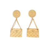 Chanel Clip On Quilted HandBag Earrings