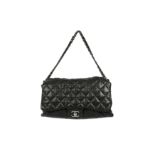 Chanel Black 3 Accordion Jumbo Flap Bag