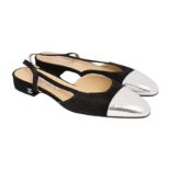 Chanel Two Tone Slingback Flats - Size 36.5