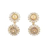 Gianni Versace Clip On Medusa Rhinestone Drop Earrings