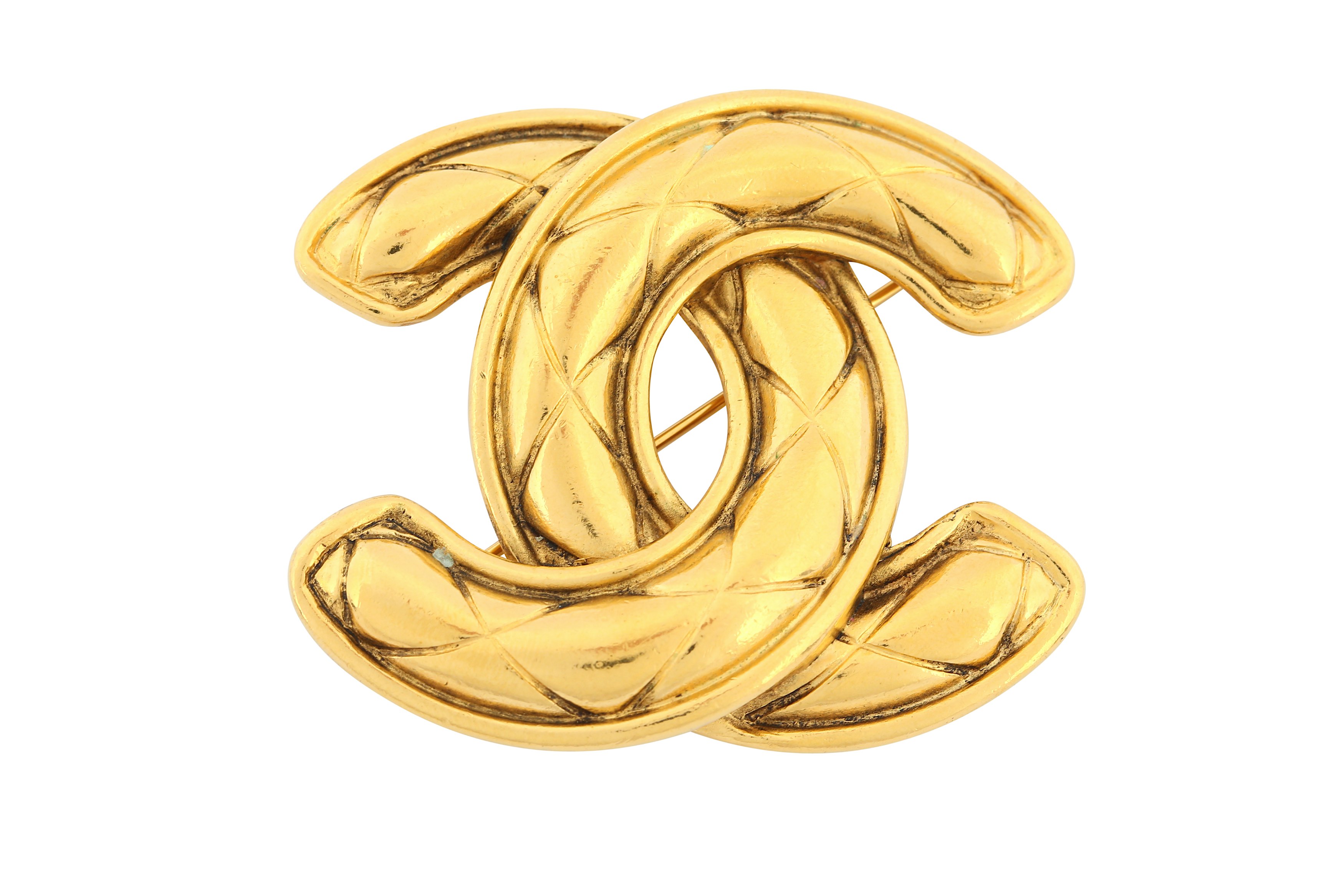 Chanel CC Logo Quilted Brooch