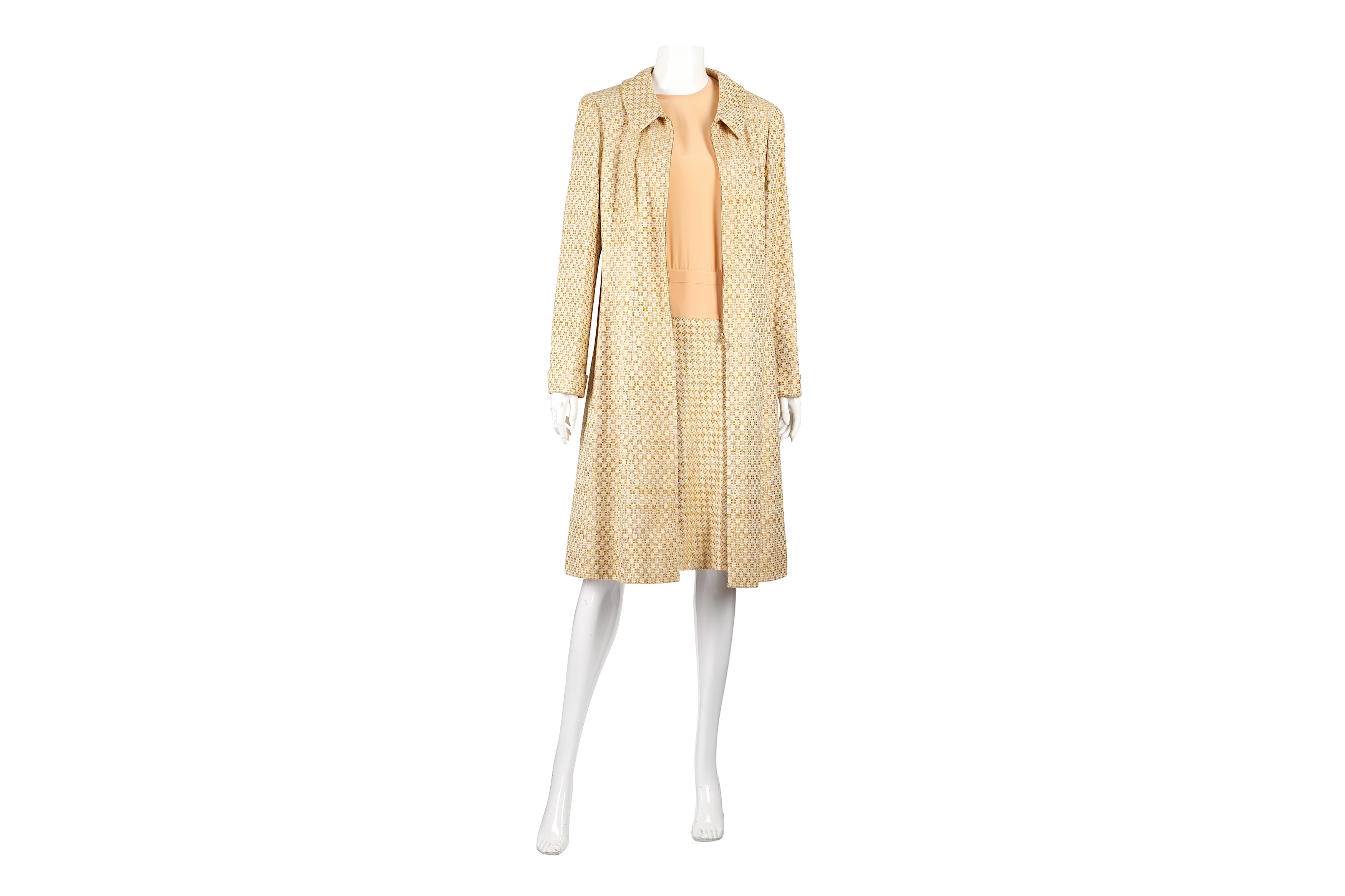 Chanel Honey Tweed Dress and Coat Suit - Size 42 - Image 2 of 8