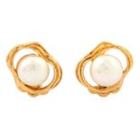 Chanel Clip On Open Pearl Earrings