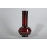 A CHINESE PEKING GLASS AMBER-RED VASE.
