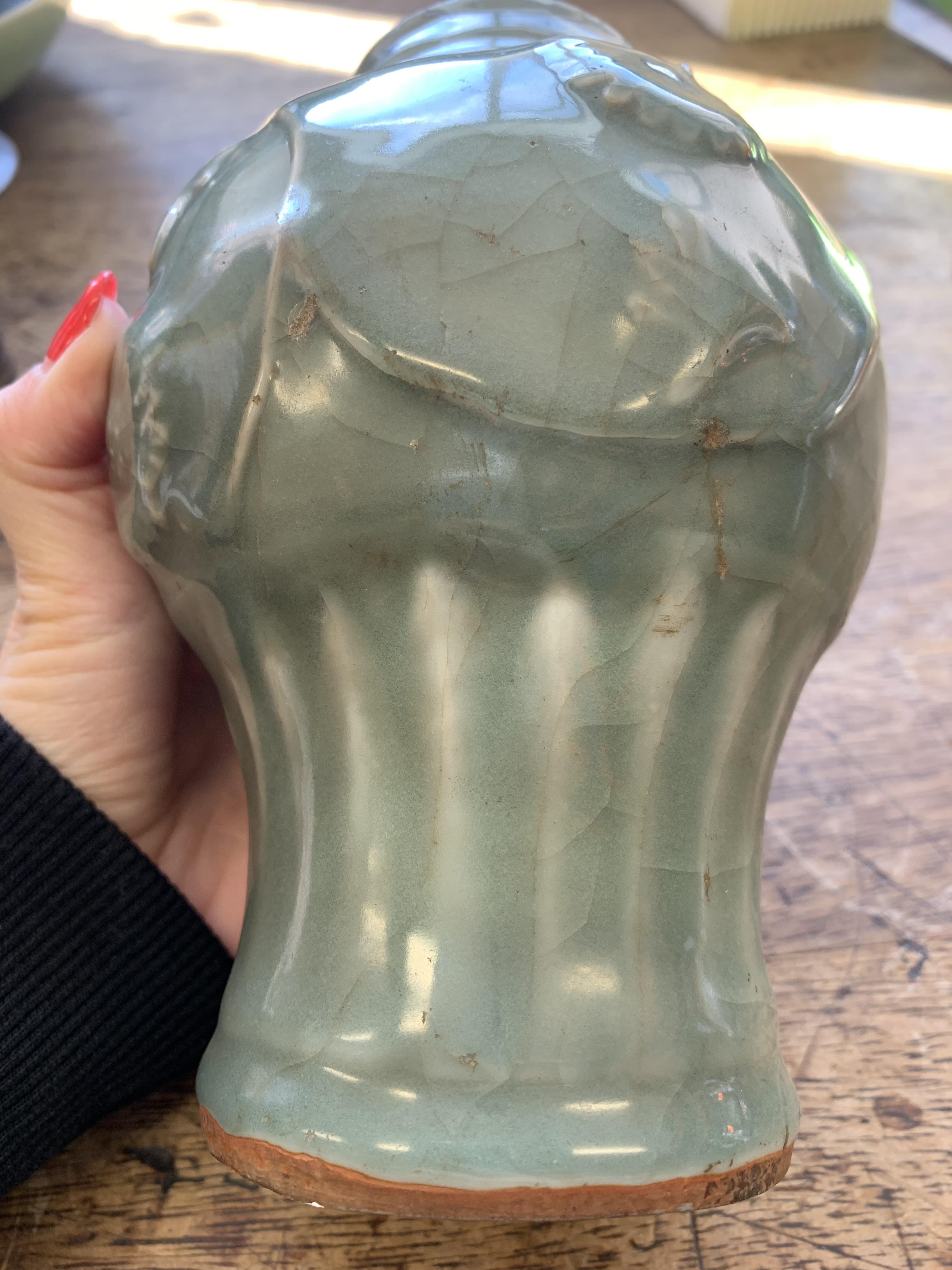 TWO CHINESE LONGQUAN CELADON MOULDED VASE. / A CHINESE LONGQUAN CELADON MOULDED VASE. - Image 31 of 38