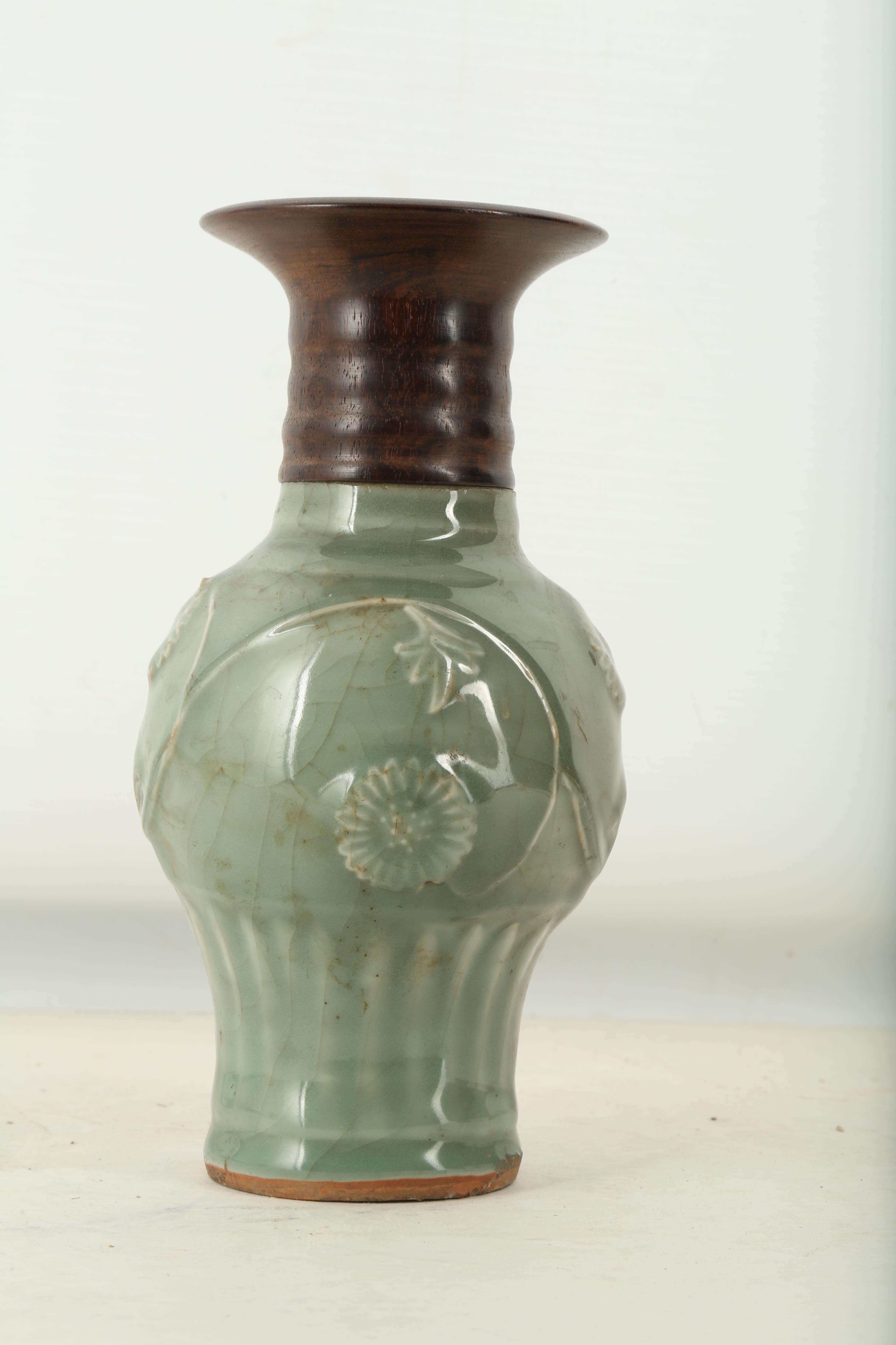TWO CHINESE LONGQUAN CELADON MOULDED VASE. / A CHINESE LONGQUAN CELADON MOULDED VASE. - Image 14 of 38