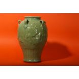 A CHINESE LONGQUAN CELADON 'DRAGON' VASE.