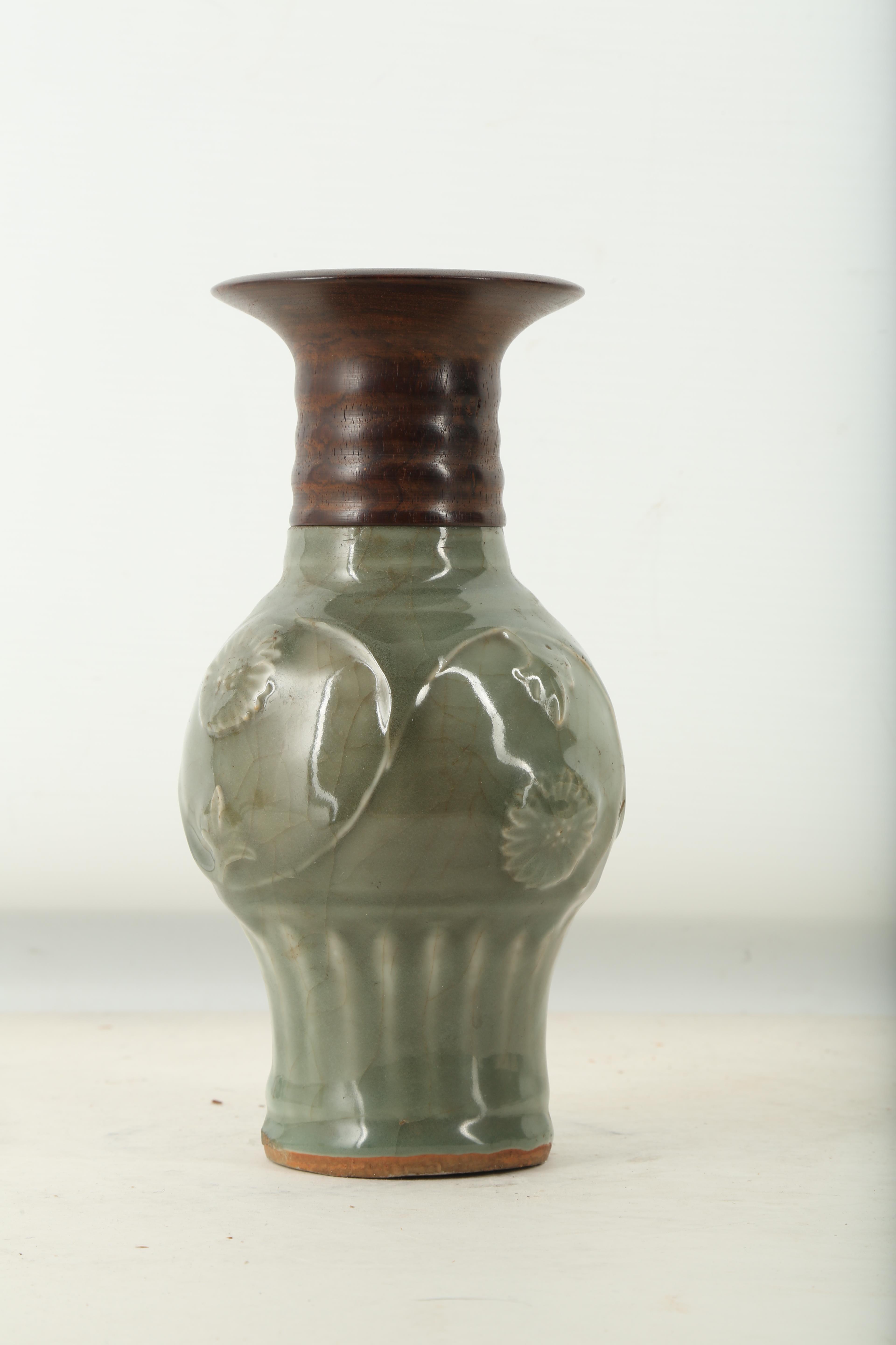 TWO CHINESE LONGQUAN CELADON MOULDED VASE. / A CHINESE LONGQUAN CELADON MOULDED VASE. - Image 15 of 38