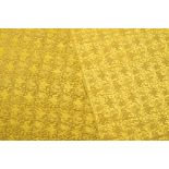 A LARGE CHINESE IMPERIAL YELLOW SILK DAMASK 'DRAGON' PANEL.