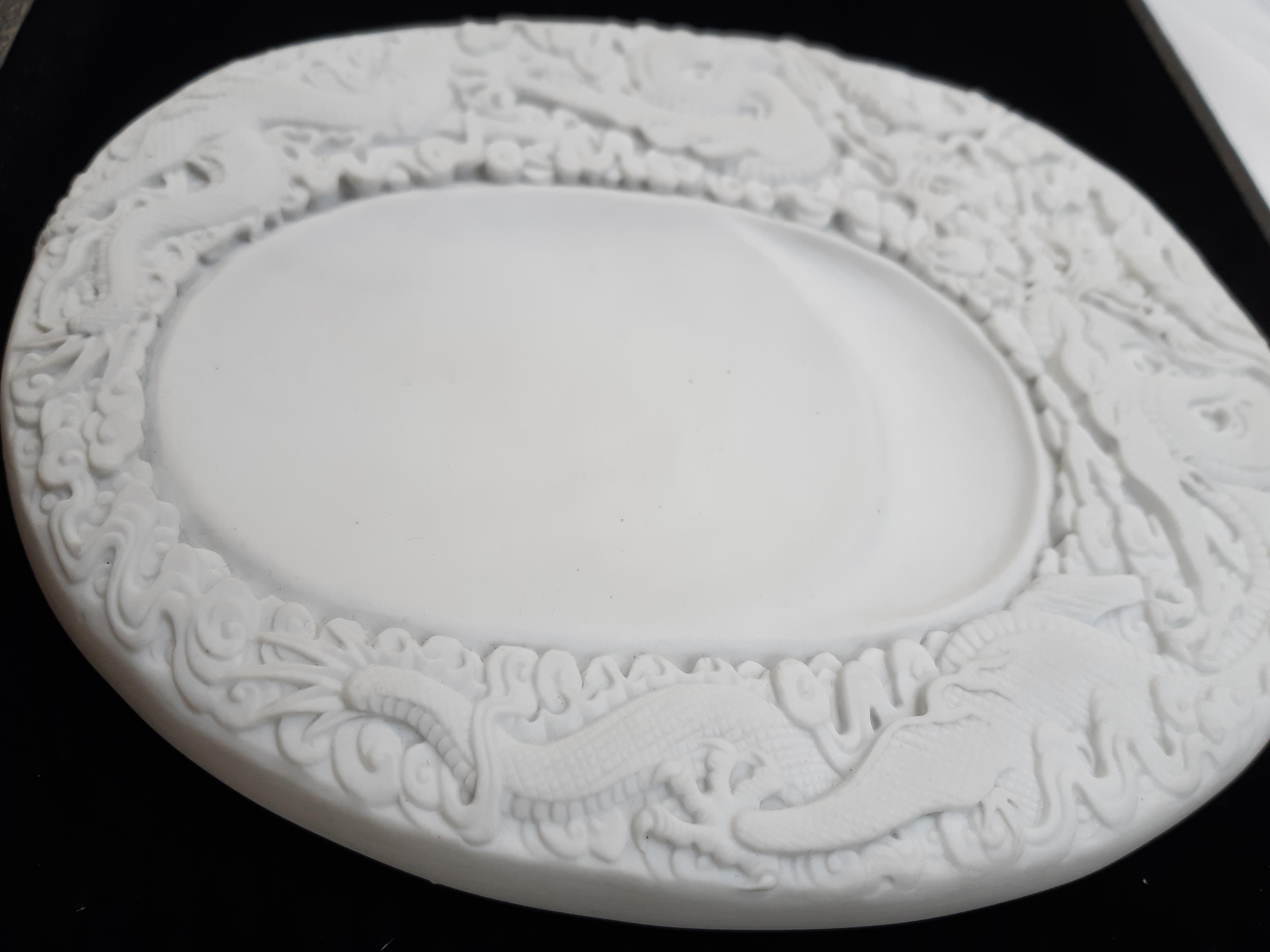 A CHINESE WHITE BISCUIT 'DRAGON' INKSTONE. - Image 14 of 15