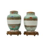 A PAIR OF CHINESE FAMILLE VERTE JARS.