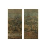 TWO LARGE CHINESE WALLPAPER PANELS.