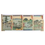 FOUR WOODBLOCK PRINTS BY HIROSHIGE.