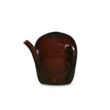 A CHINESE BROWN-GLAZED CADOGAN TEAPOT.