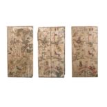 A SET OF THREE CHINESE WALLPAPER PANELS.