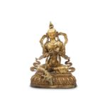 A CHINESE GILT-BRONZE FIGURE OF A BODHISATTVA.