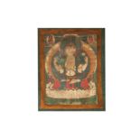 A TIBETAN THANGKA OF AVALOKITESHVARA.