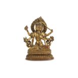 A TIBETAN GILT-BRONZE FIGURE OF USHNISHAVIJAYA.