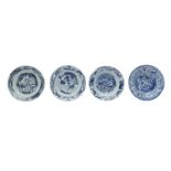 FOUR CHINESE KRAAK PORCELAIN 'DEER' DISHES.