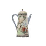 A CHINESE FAMILLE ROSE CANTON ENAMEL COFFEE POT AND COVER.
