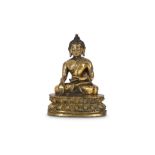 A CHINESE GILT-BRONZE FIGURE OF SAKYAMUNI BUDDHA.