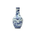 A CHINESE BLUE AND WHITE 'DRAGON' VASE.