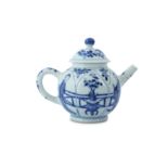 A CHINESE BLUE AND WHITE 'LADIES' TEAPOT AND COVER.