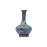 A CHINESE CLOISONNE 'DRAGON' BOTTLE VASE.