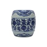 A CHINESE BLUE AND WHITE MINIATURE GARDEN SEAT.