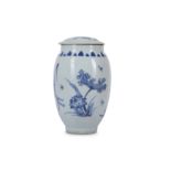 A CHINESE BLUE AND WHITE 'BLOSSOMS' JAR AND COVER.