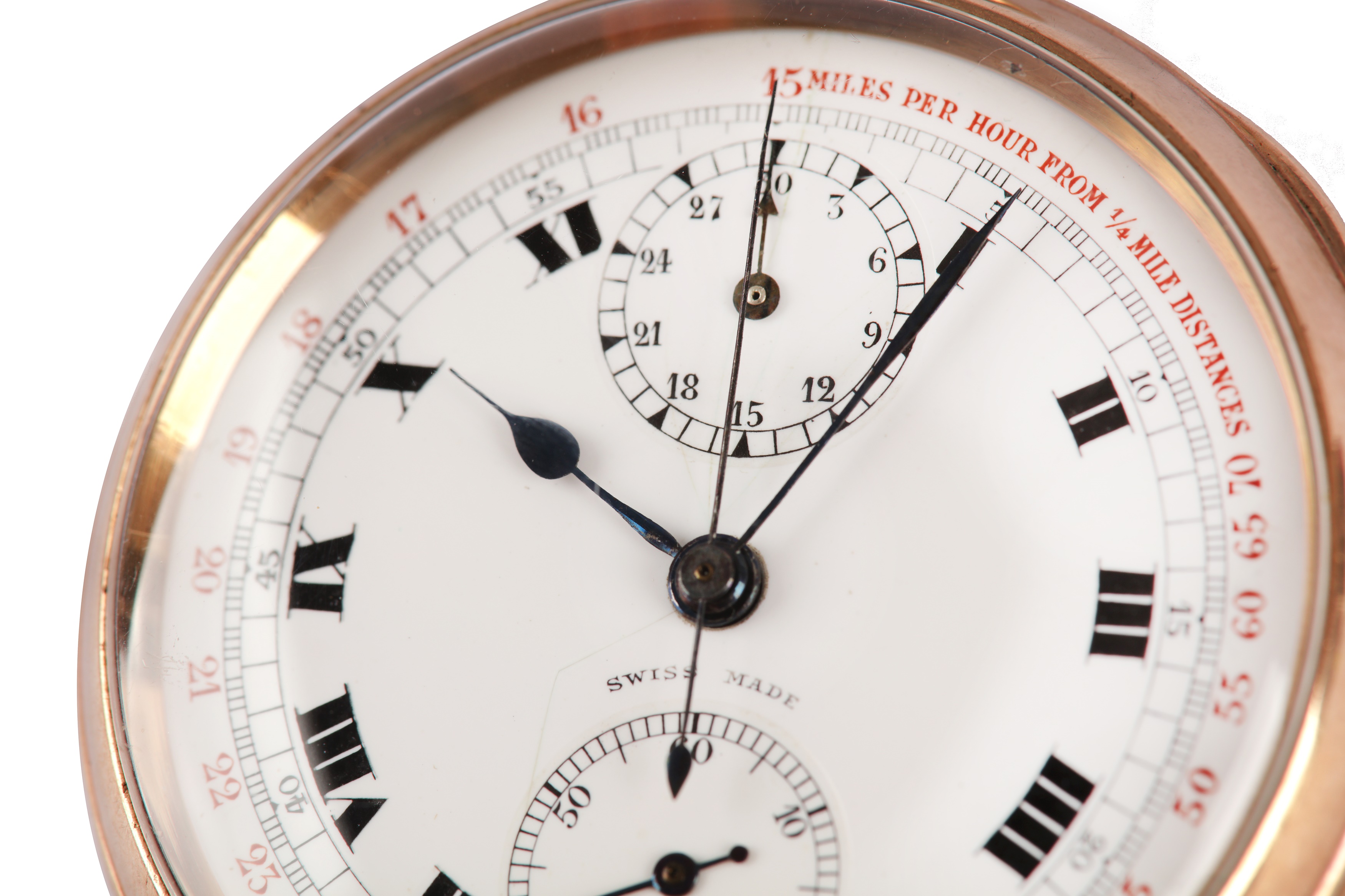 OPEN FACE CHRONOGRAPH POCKET WATCH. - Image 2 of 5